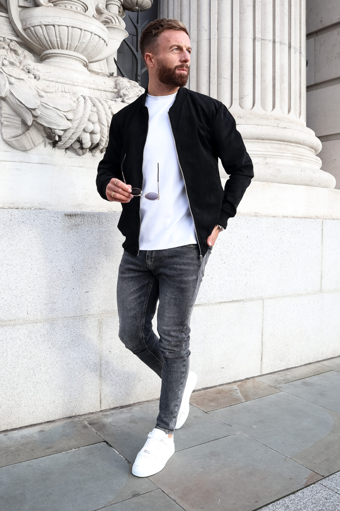 Capo SUEDE Bomber Jacket - Black
