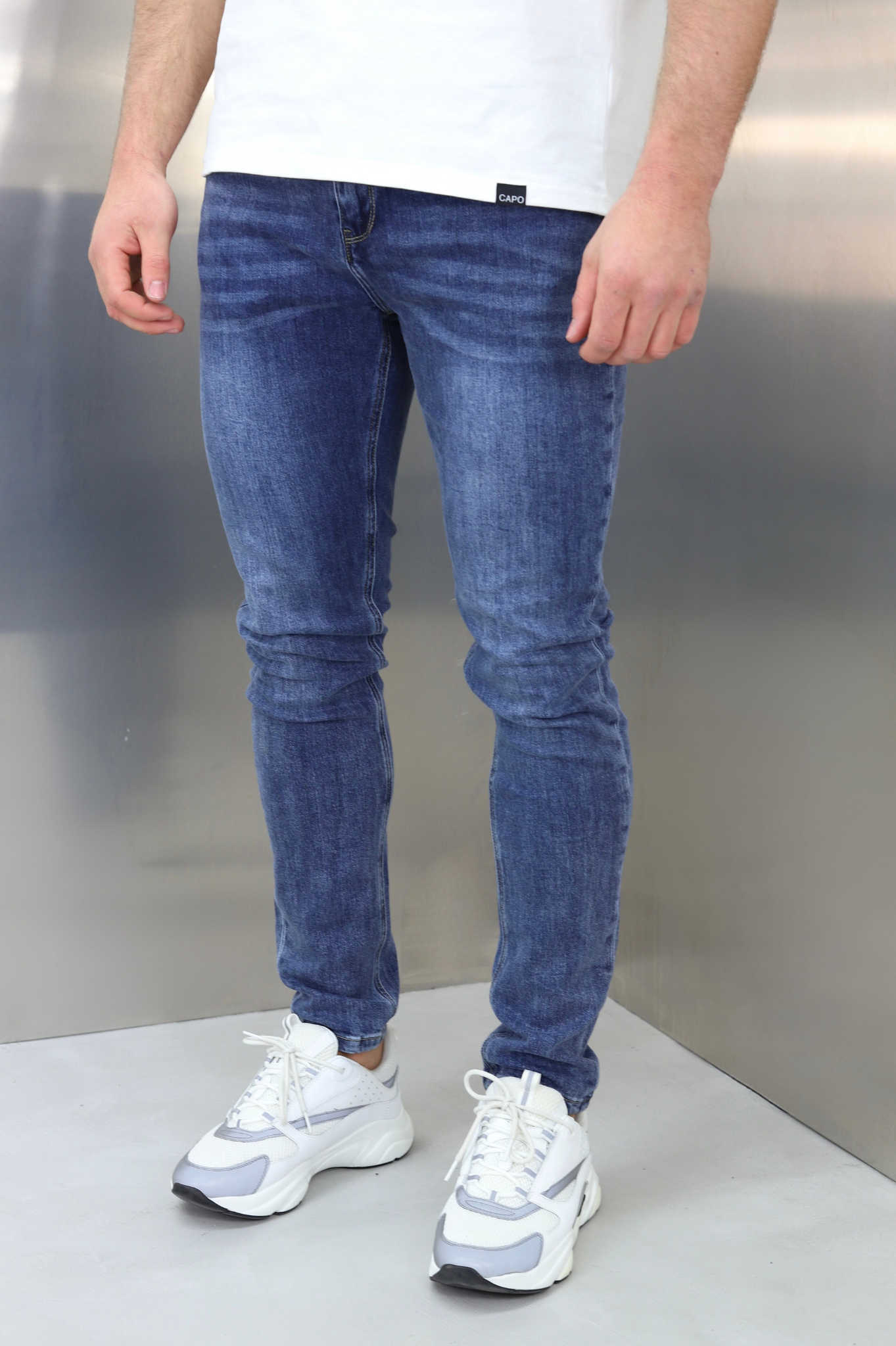Capo Slim Fit Denim Jeans - Mid Blue