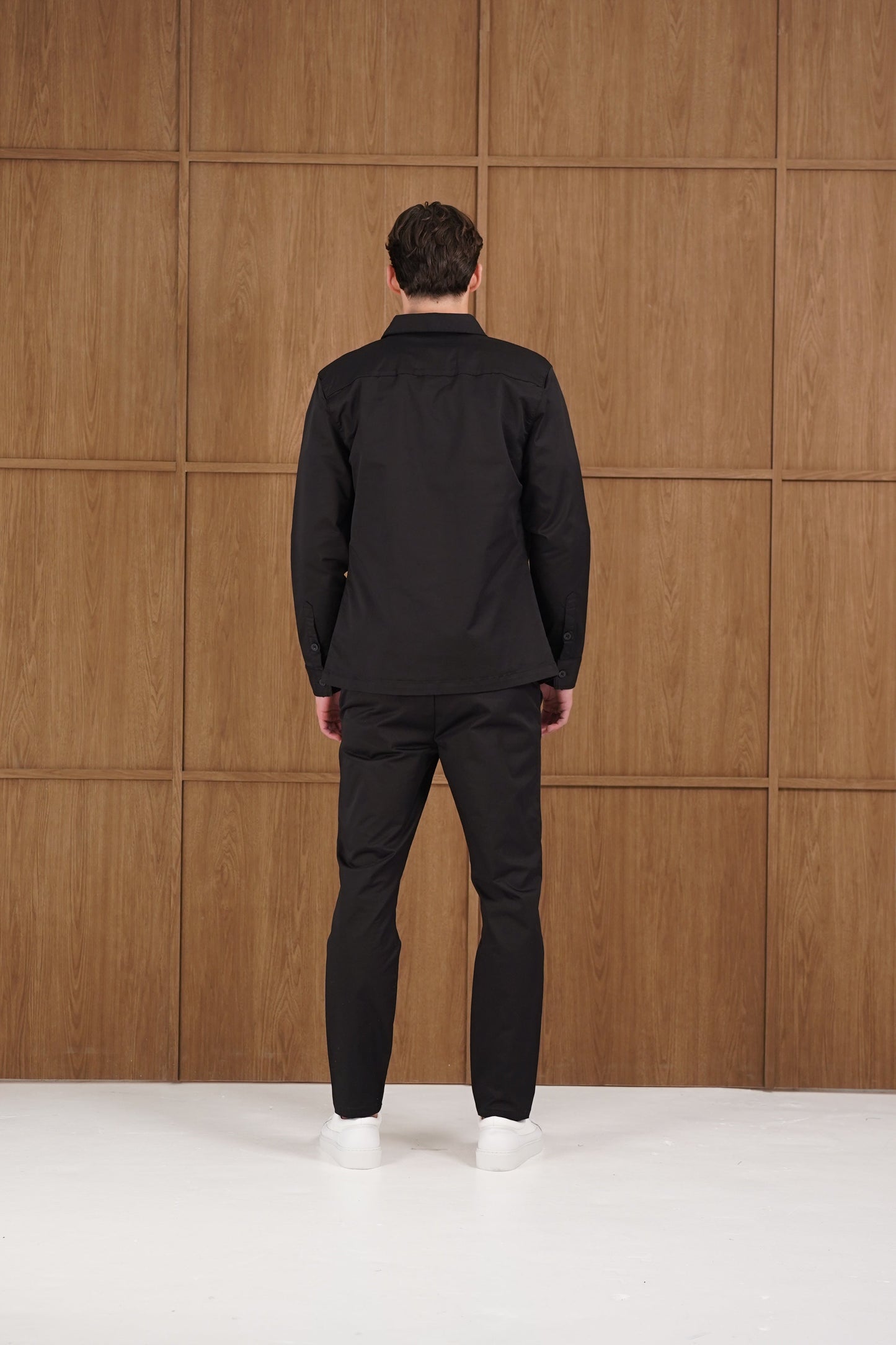 Capo Cotton Cargo Overshirt - Black