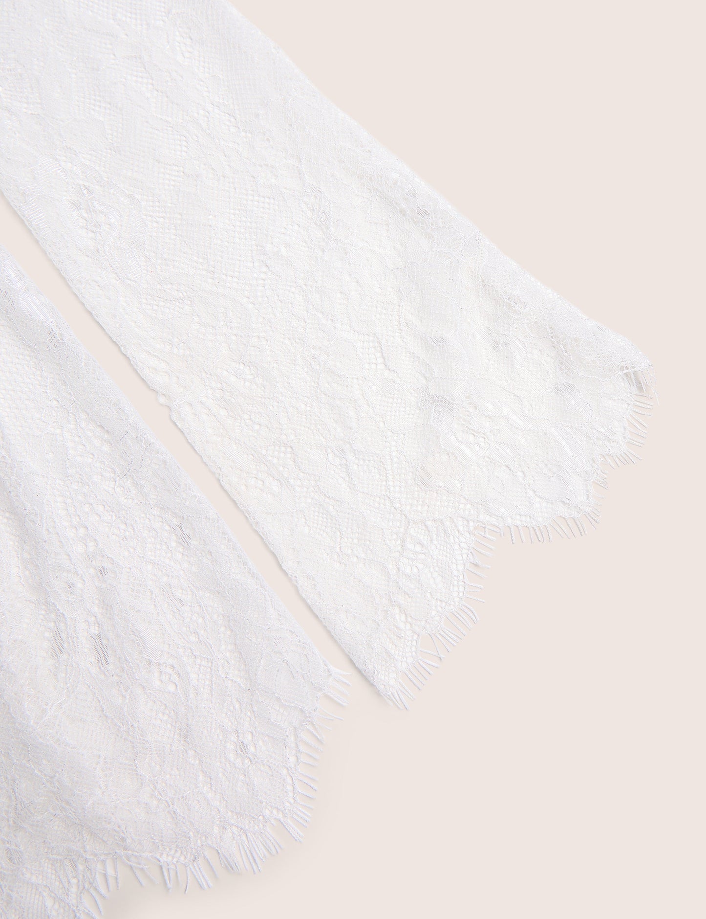 Long Sheer Lace Gloves White