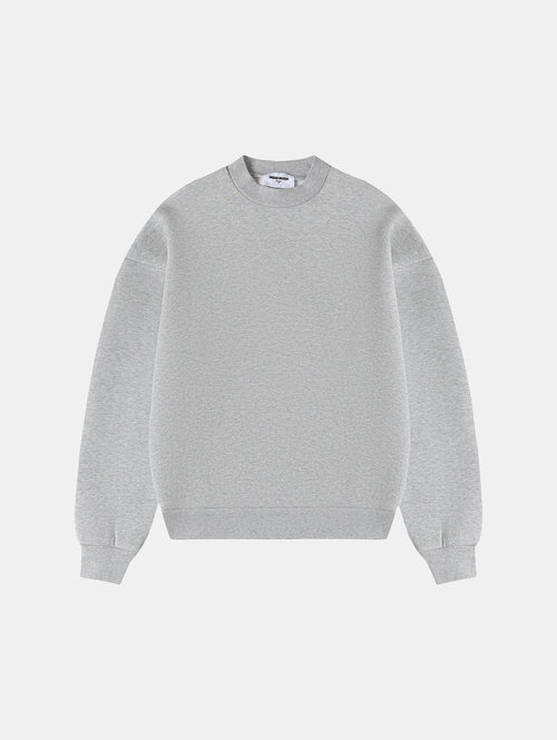 630 GSM BOXY CROPPED FIT 'FLOWER GRAY' CREWNECK