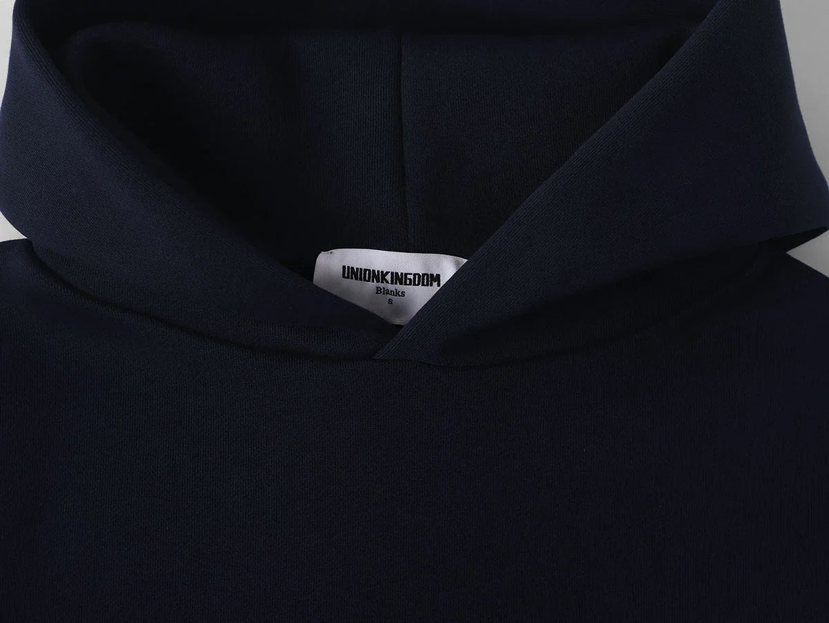 630 GSM BOXY CROPPED FIT 'NAVY BLUE' HOODIE