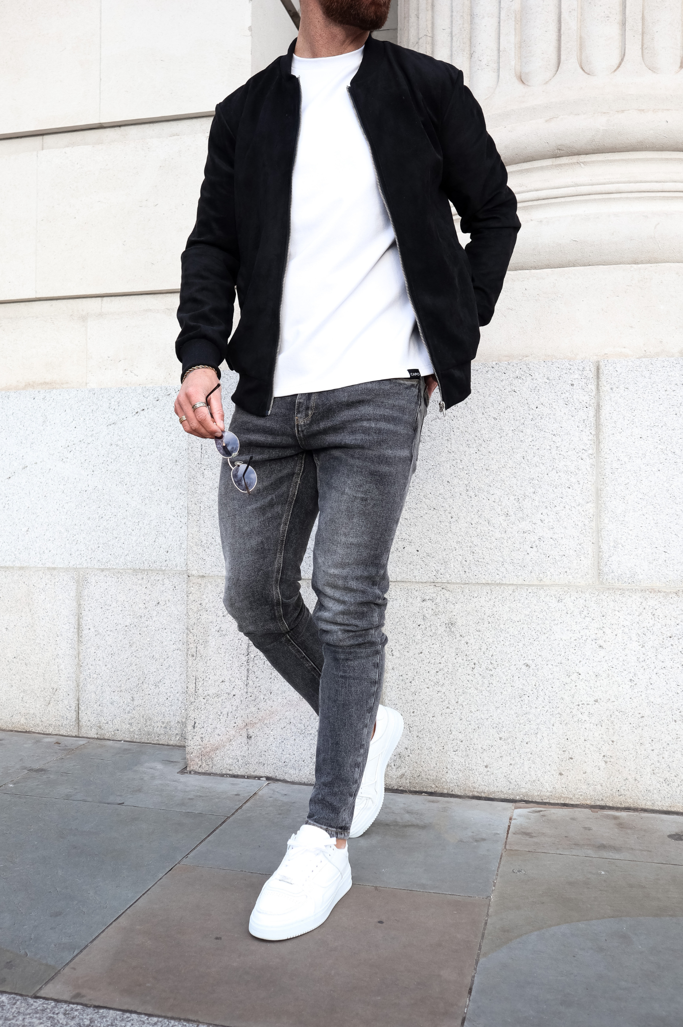 Capo SUEDE Bomber Jacket - Black