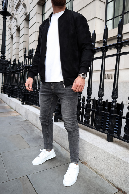 Capo SUEDE Bomber Jacket - Black