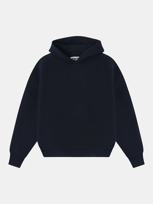 630 GSM BOXY CROPPED FIT 'NAVY BLUE' HOODIE