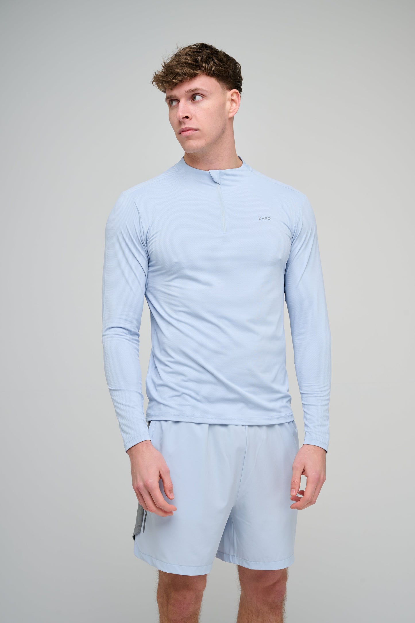 Capo Active Performance 1/4 Zip Top - Light Blue