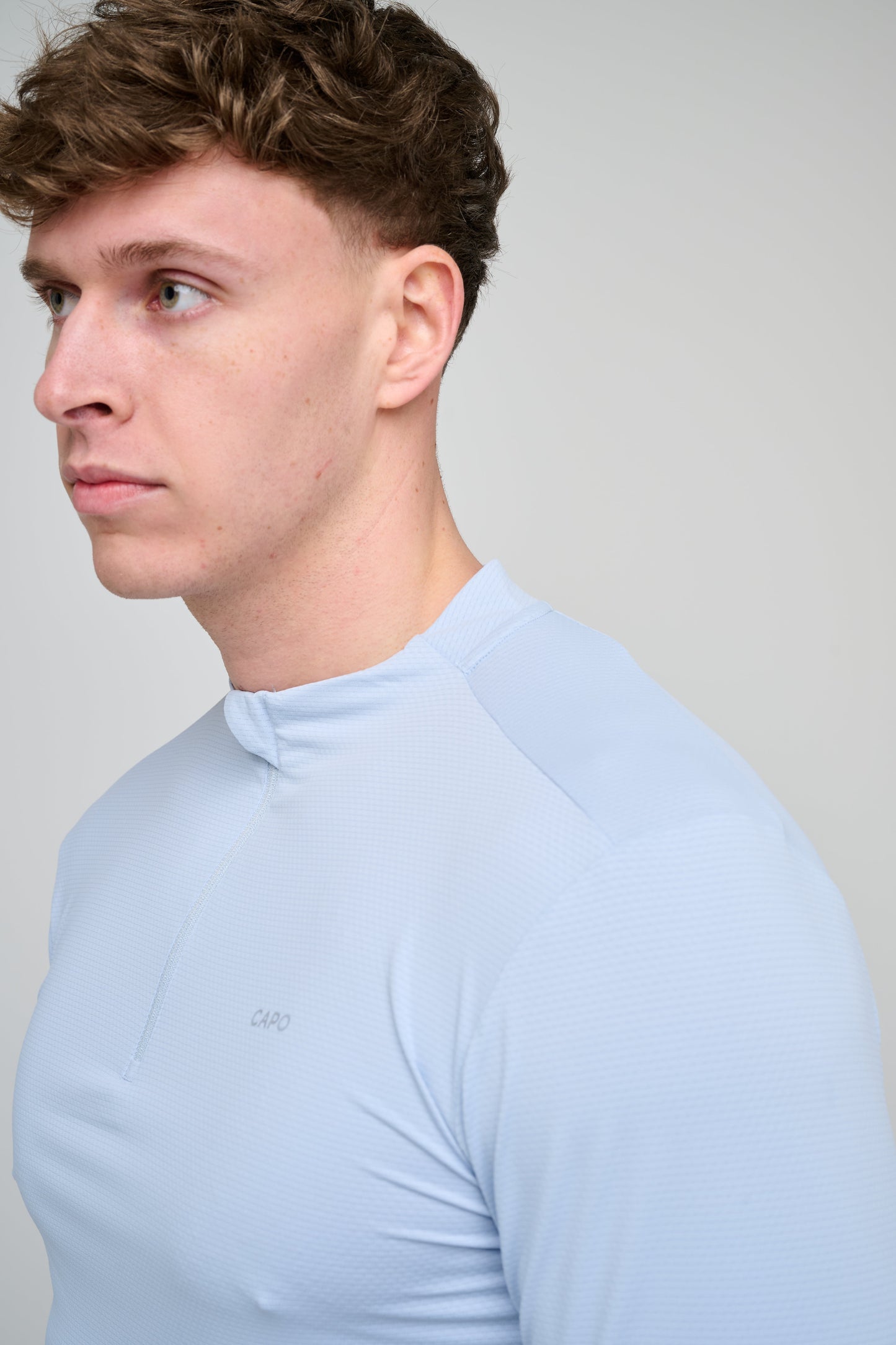 Capo Active Performance 1/4 Zip Top - Light Blue