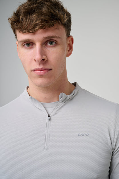 Capo Active Performance 1/4 Zip Top - Light Grey