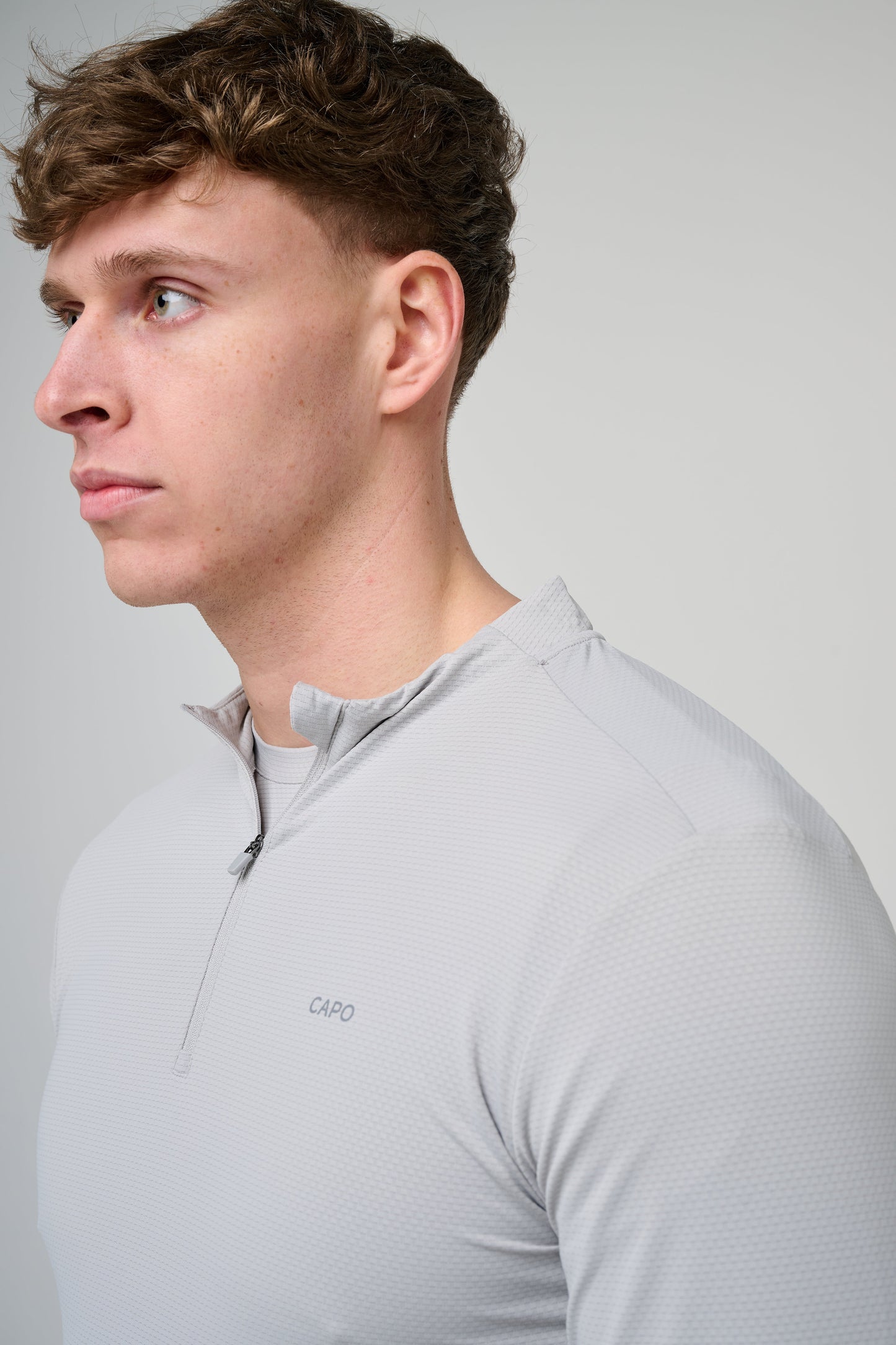 Capo Active Performance 1/4 Zip Top - Light Grey