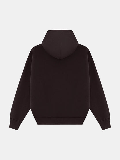 630 GSM BOXY CROPPED FIT 'COFFEE' HOODIE