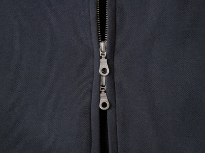 630 GSM BOXY CROPPED FIT 'STONE COAL' ZIP-UP HOODIE