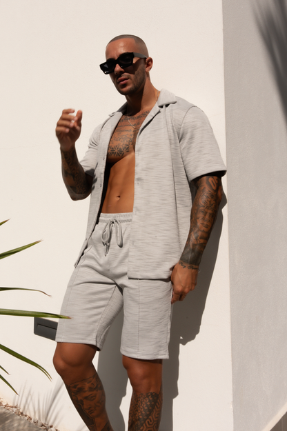 Capo INTERLOCK SLUB Revere SS Shirt - Grey