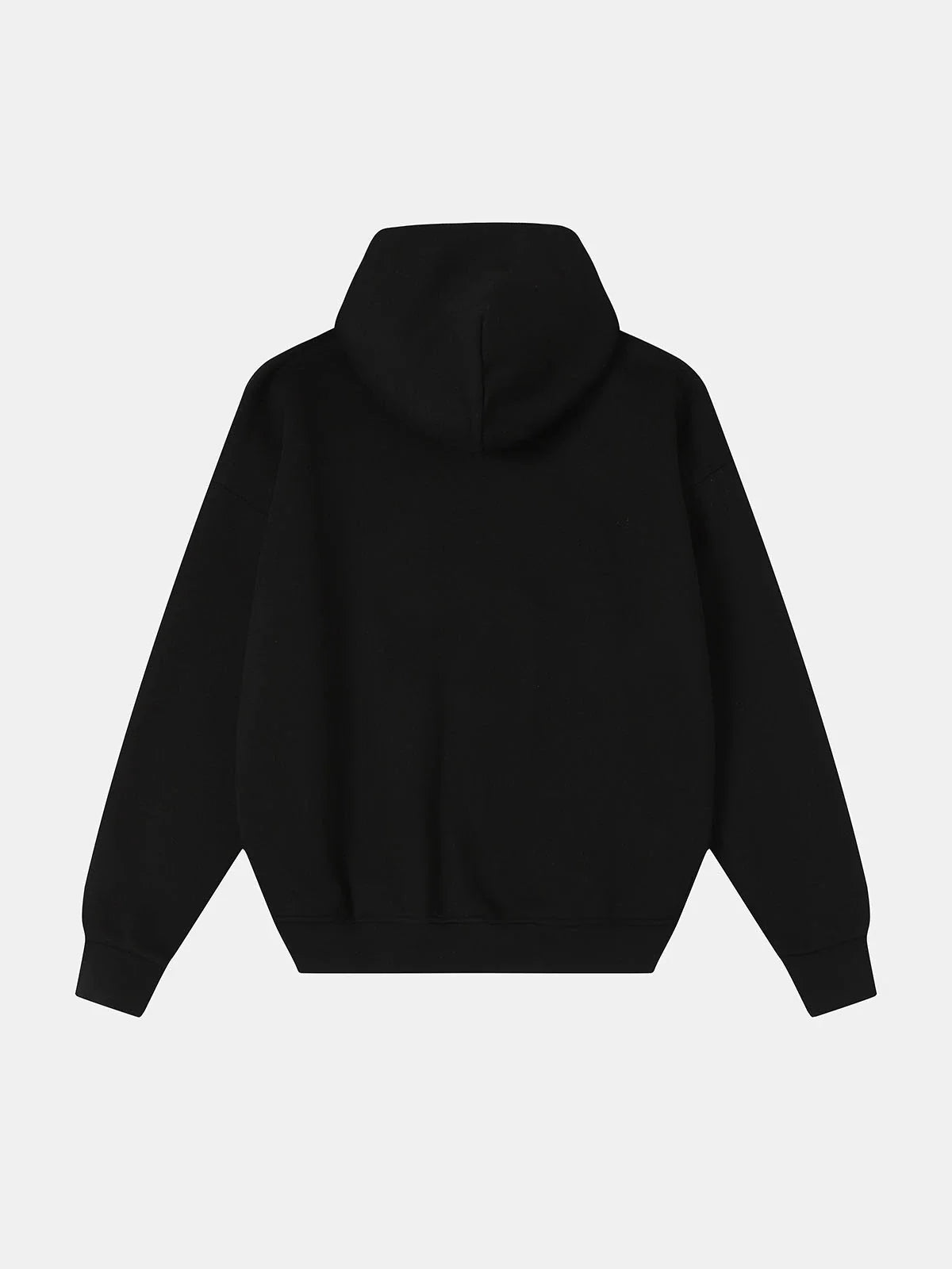 630 GSM BOXY CROPPED FIT 'BLACK' ZIP-UP HOODIE