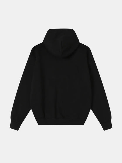 520 GSM BOXY CROPPED FIT 'BLACK' HOODIE