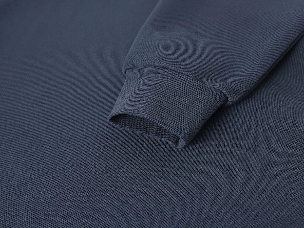 630 GSM BOXY CROPPED FIT 'GRAY BULE' HOODIE