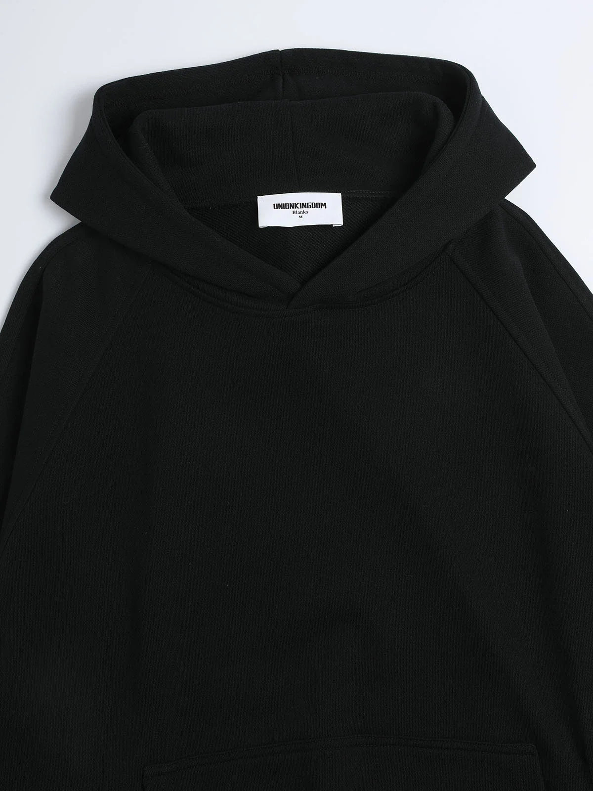 480 GSM RAGLAN BOXY CROPPED FIT 'BLACK' HOODIE