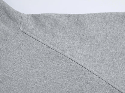 480 GSM RAGLAN BOXY CROPPED FIT 'FLOWER GRAY' HOODIE