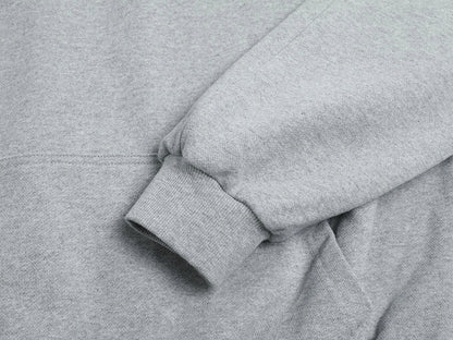 480 GSM RAGLAN BOXY CROPPED FIT 'FLOWER GRAY' HOODIE