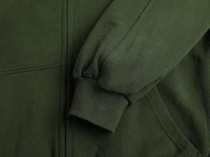 480 GSM RAGLAN BOXY CROPPED FIT 'OLIVE' ZIP-UP HOODIE