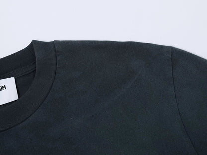 320 GSM BOXY CROPPED 'WASHED NAVY BLUE' T-SHIRT