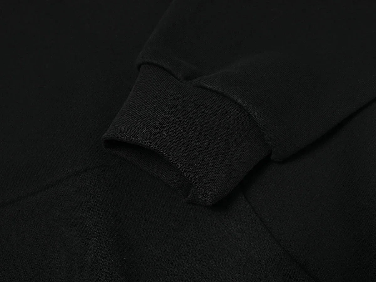 600 GSM RAGLAN CROPPED FIT 'BLACK' HOODIE