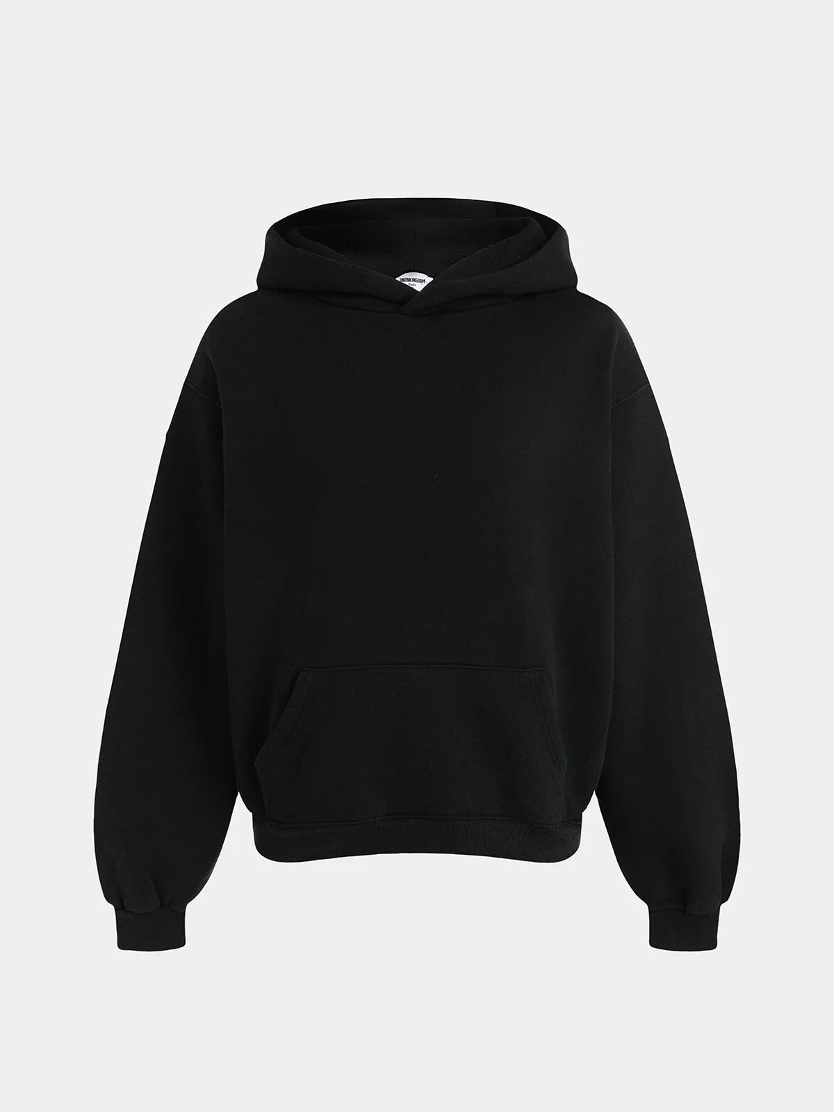 480 GSM FLEECE CROPPED FIT 'BLACK' HOODIE