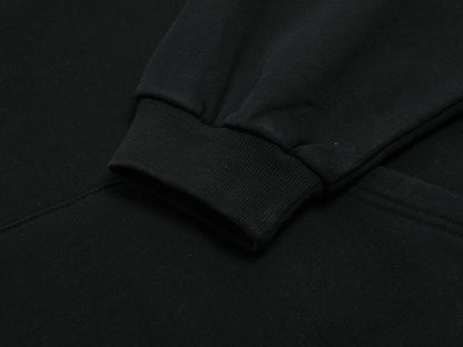 480 GSM FLEECE CROPPED FIT 'BLACK' HOODIE