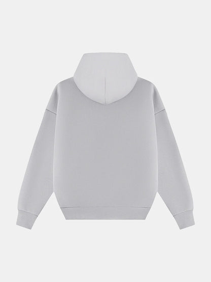 630 GSM BOXY CROPPED FIT 'ARCTIC GRAY' ZIP-UP HOODIE