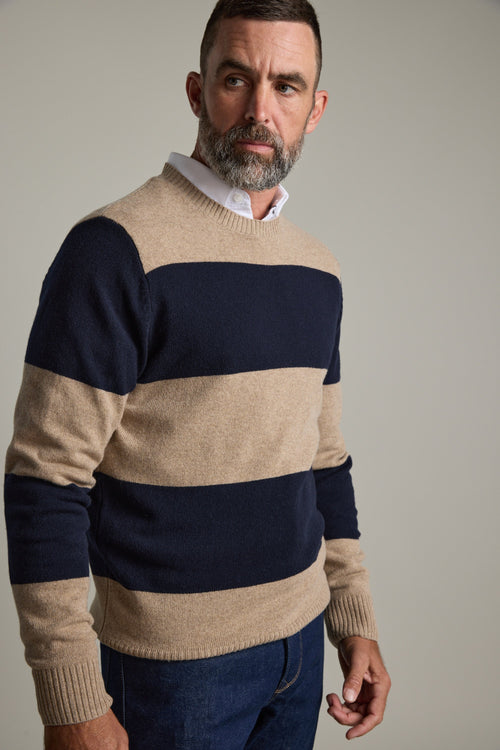 Eastbourne Stripe Merino Crew