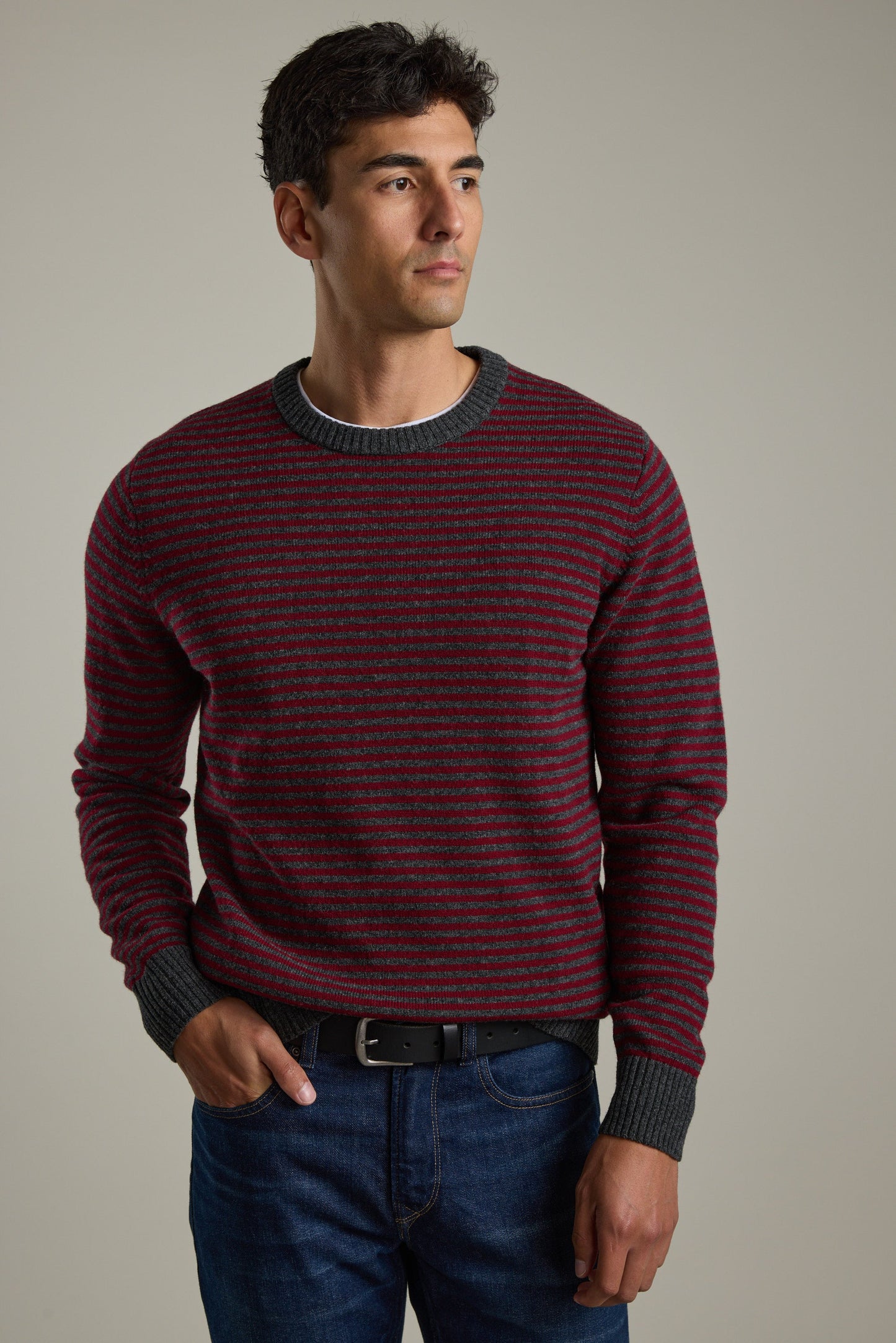 Thornley Stripe Merino Crew