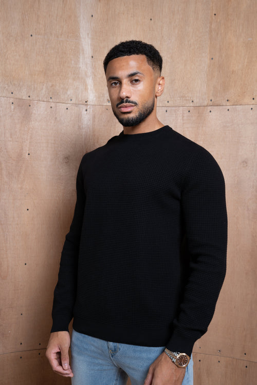 Capo CABLE Knit Jumper - Black