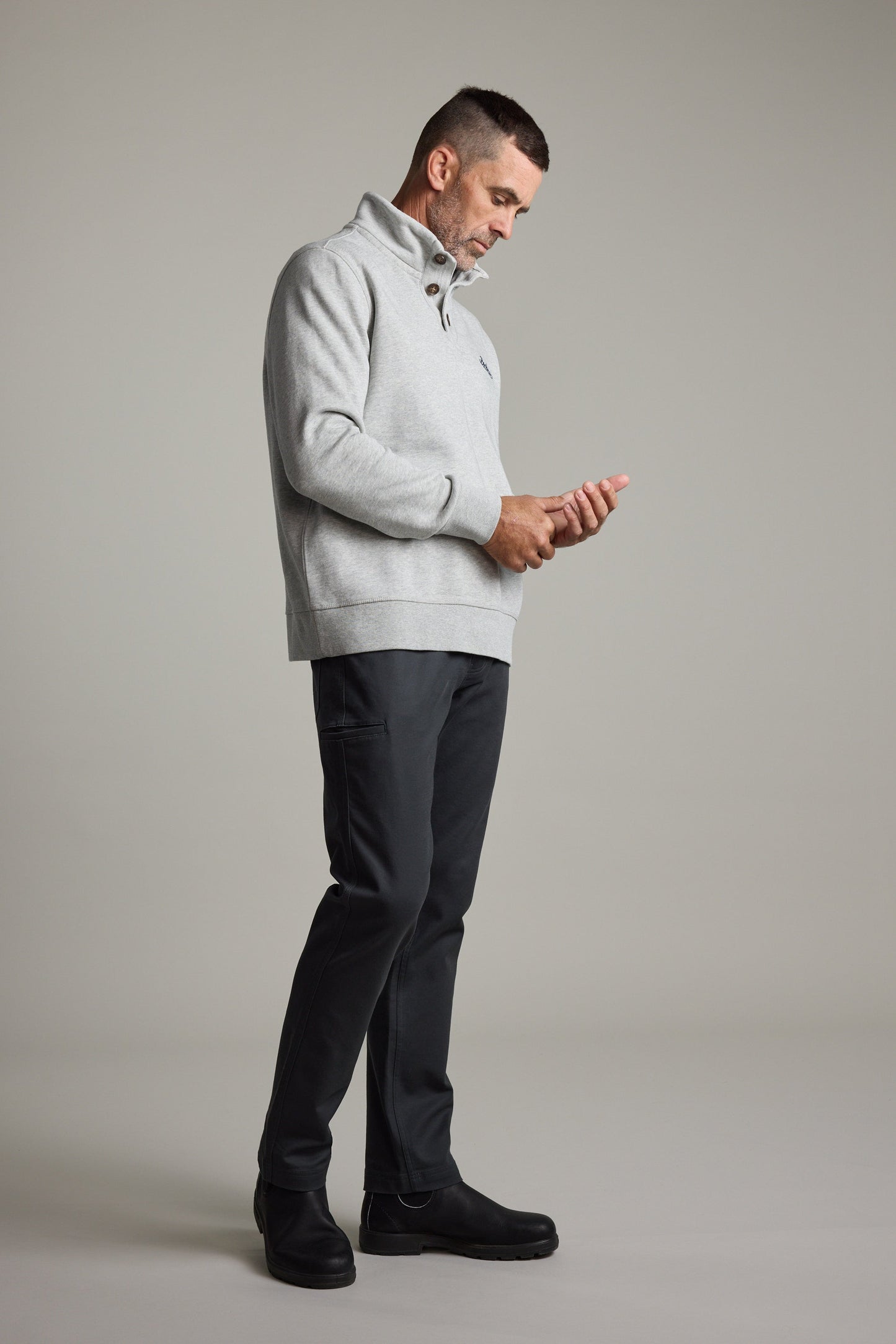 Harrington Half Button Sweatshirt