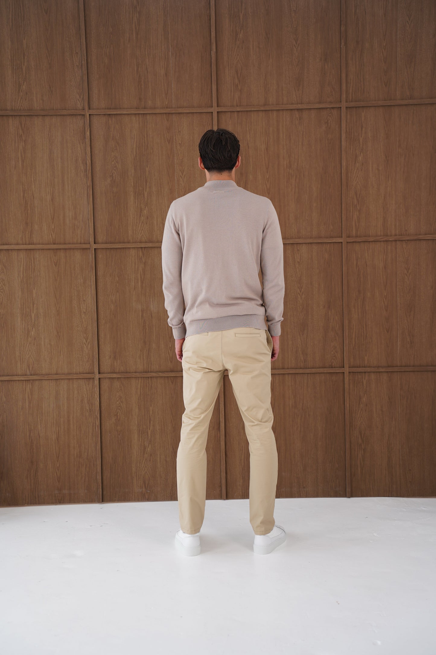 Capo Egyptian Cotton 1/4 Zip Top - Oatmeal