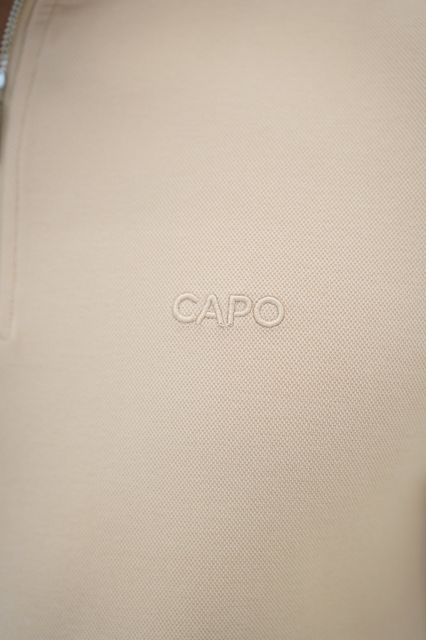 Capo Pique 1/4 Zip Top - Oatmeal