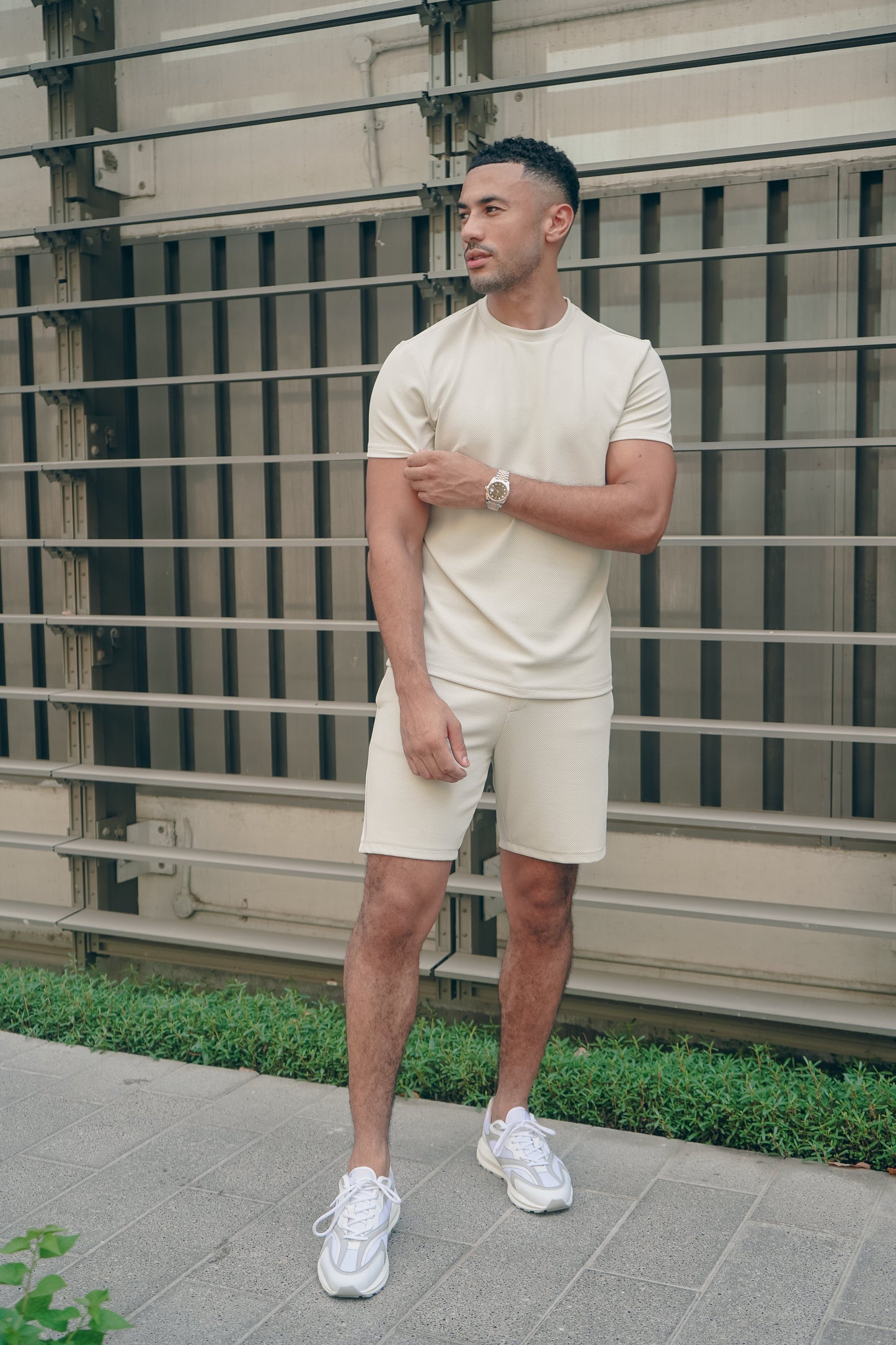 Capo Textured T-Shirt - Light Beige