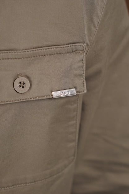 Capo Cotton Cargo Overshirt - Olive