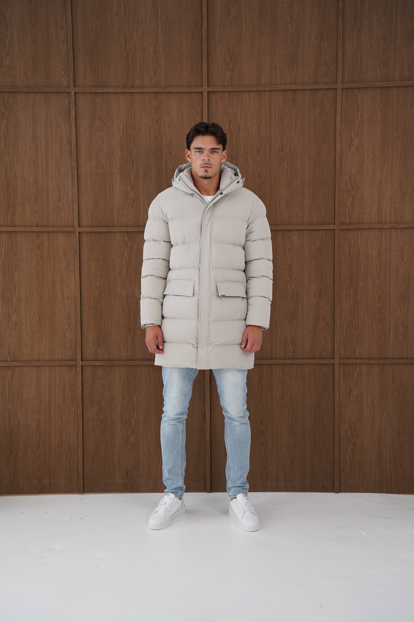 Capo Mid-Length Puffer Coat - Stone