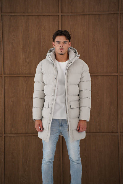 Capo Mid-Length Puffer Coat - Stone