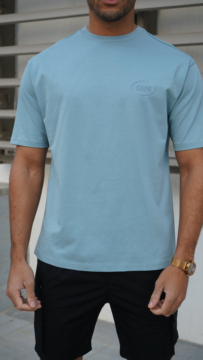 Capo Club Circular Print T-Shirt - Powder Blue