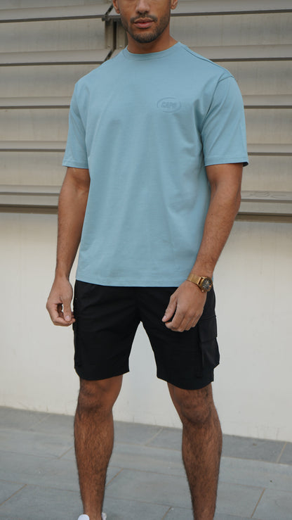 Capo Club Circular Print T-Shirt - Powder Blue