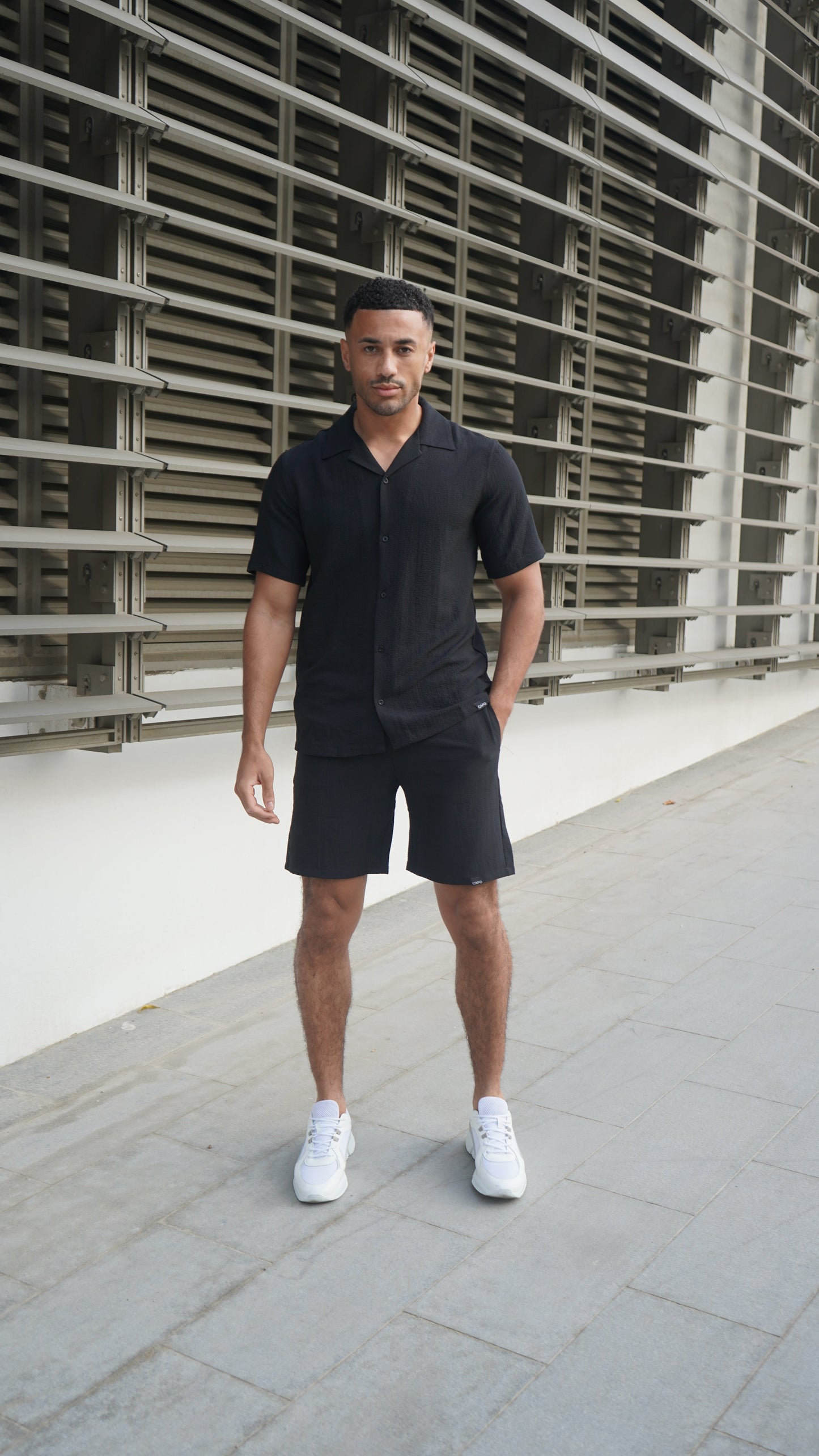 Capo SEERSUCKER SS Revere Shirt - Black