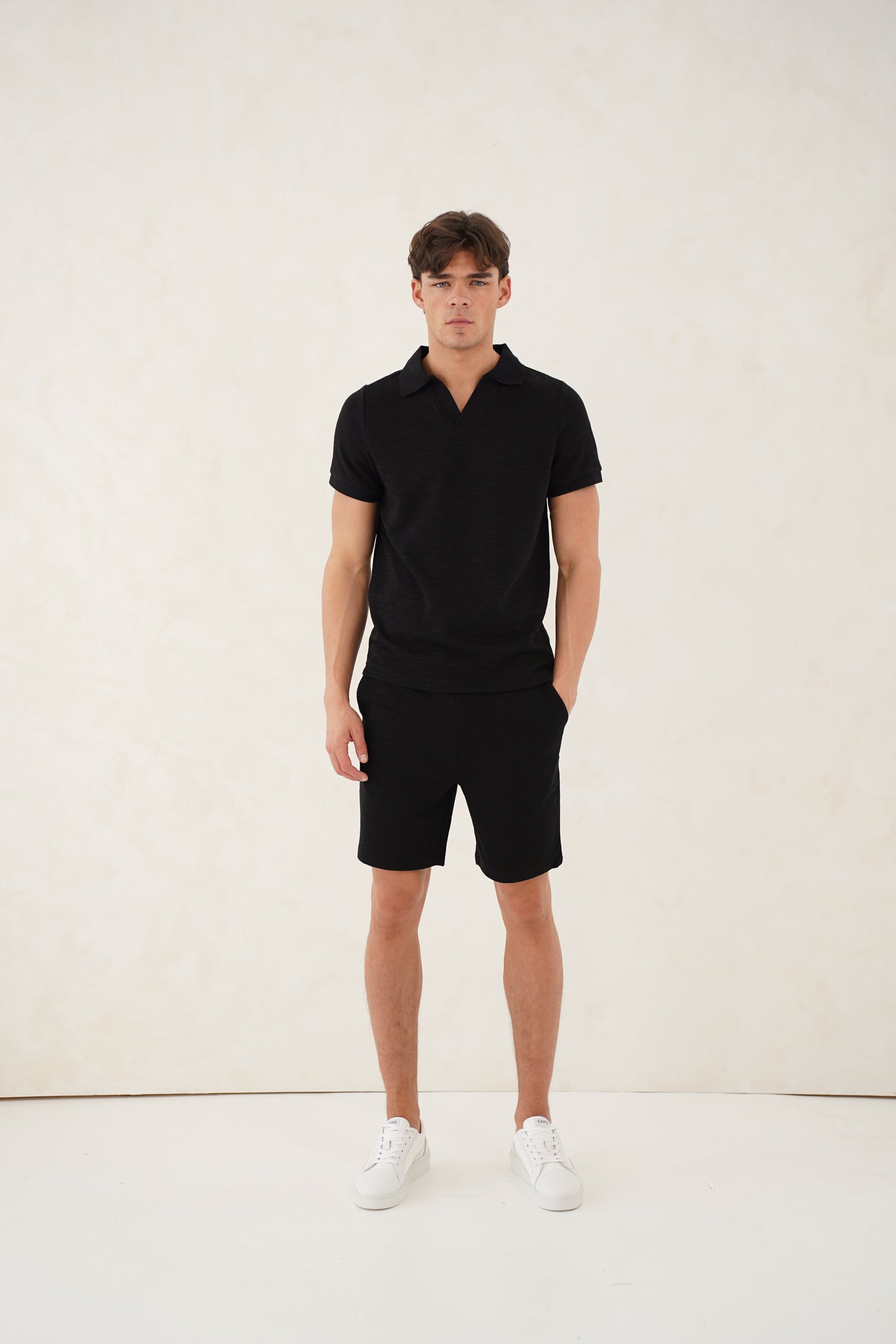 Capo Jersey Slub Shorts - Black