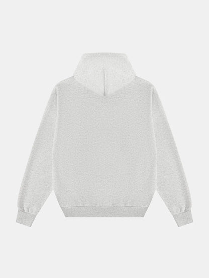 500 GSM BOXY CROPPED 'LIGHT FLOWER GRAY' HOODIE