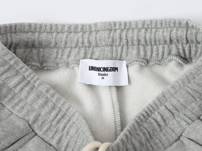 520 GSM COZY BAGGY 'FLOWER GRAY' STRAIGHT PANTS