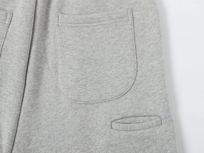 520 GSM COZY BAGGY 'FLOWER GRAY' STRAIGHT PANTS