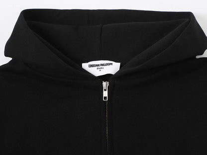 480 GSM TERRY BOX 'BLACK' ZIP-UP HOODIE