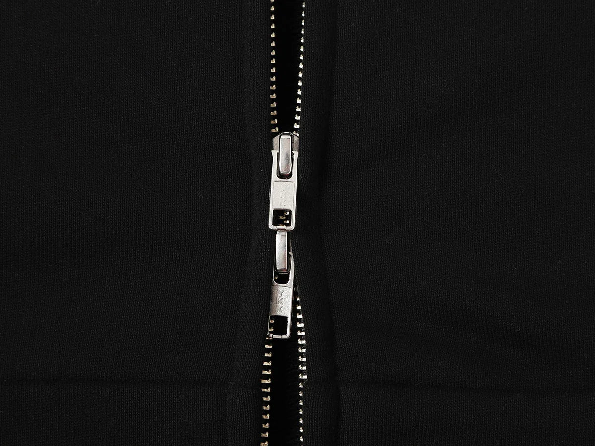 480 GSM TERRY BOX 'BLACK' ZIP-UP HOODIE
