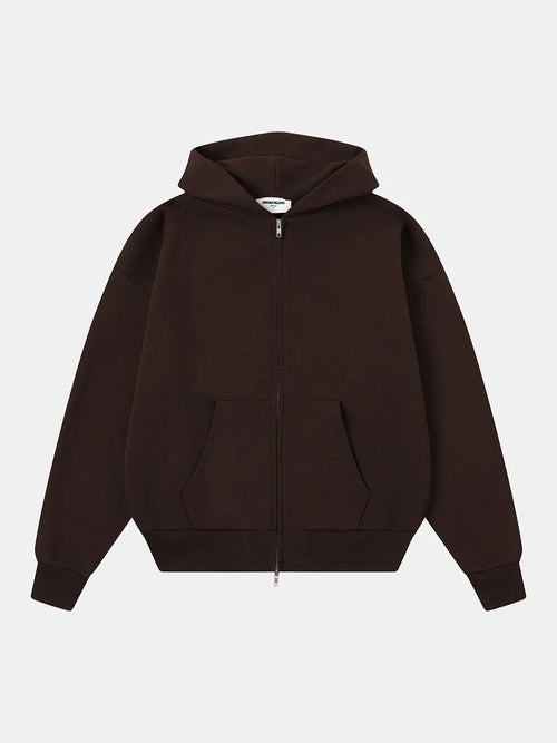 480 GSM TERRY BOX 'COFFEE' ZIP-UP HOODIE