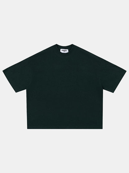 240 GSM BOXY CROPPED FIT 'DEEP GREEN' T-SHIRT