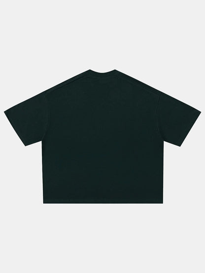 240 GSM BOXY CROPPED FIT 'DEEP GREEN' T-SHIRT